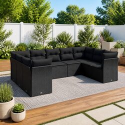 Reliable 9 Piece Garden Sofa Set for Outdoor Relaxation