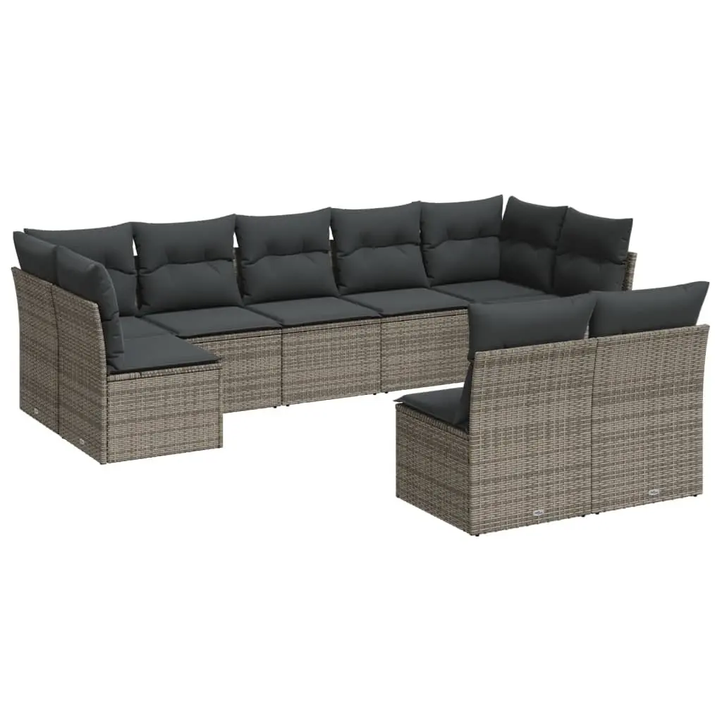 Garden Sofa Set 9 Piece Outdoor Furniture Patio Seating Grey