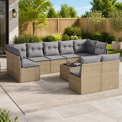 Comfortable and Functional 10-Piece Garden Sofa Set