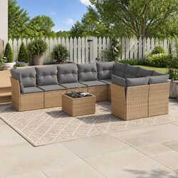 Warm and Inviting 10-Piece Garden Sofa Set in Beige