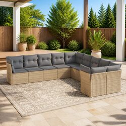 Comfortable and Practical 10 Piece Garden Sofa Set