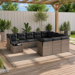 Reliable Grey Poly Rattan Garden Sofa Set for Gatherings