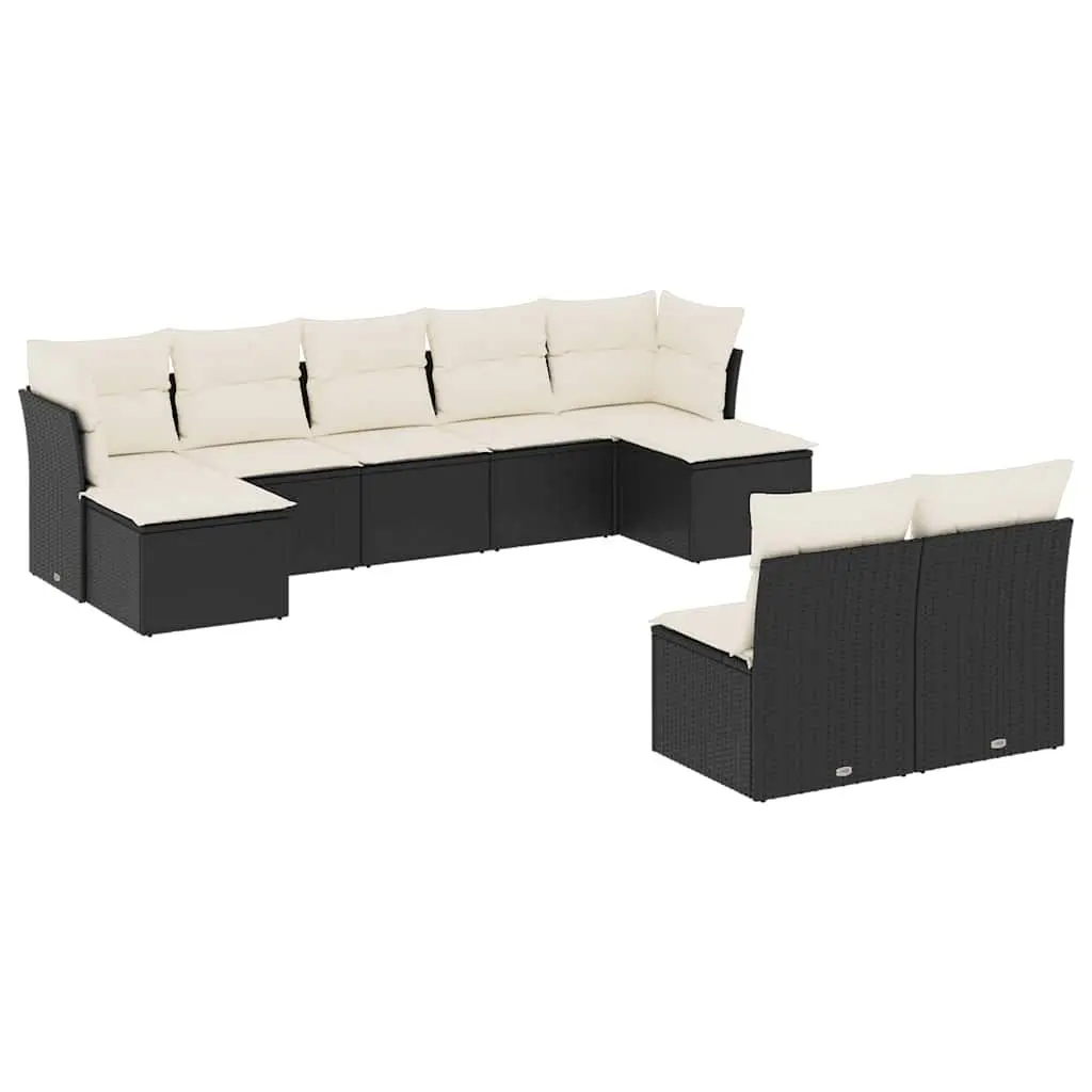 Garden Sofa Set Outdoor Furniture 9 Piece Patio Seating Black