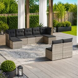 Comfortable Grey 9-Piece Outdoor Sofa Set