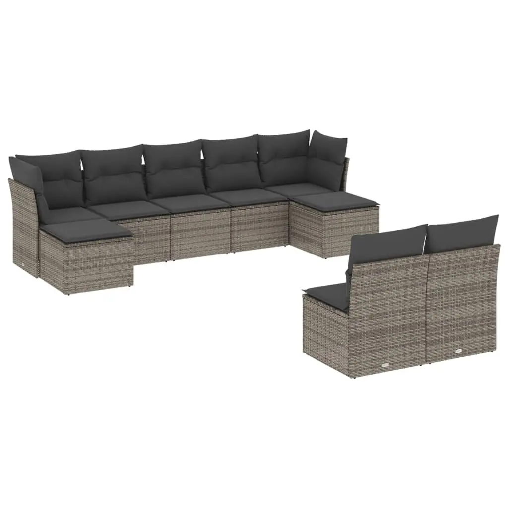Grey 9-Piece Outdoor Sofa Set