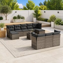 Reliable 11-Piece Garden Sofa Set with Storage Features