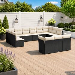 Comfort and Value: 13-Piece Garden Sofa Set in Black