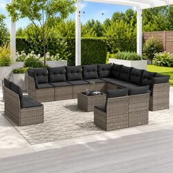 Comfortable 14 Piece Garden Sofa Set with Storage Bags
