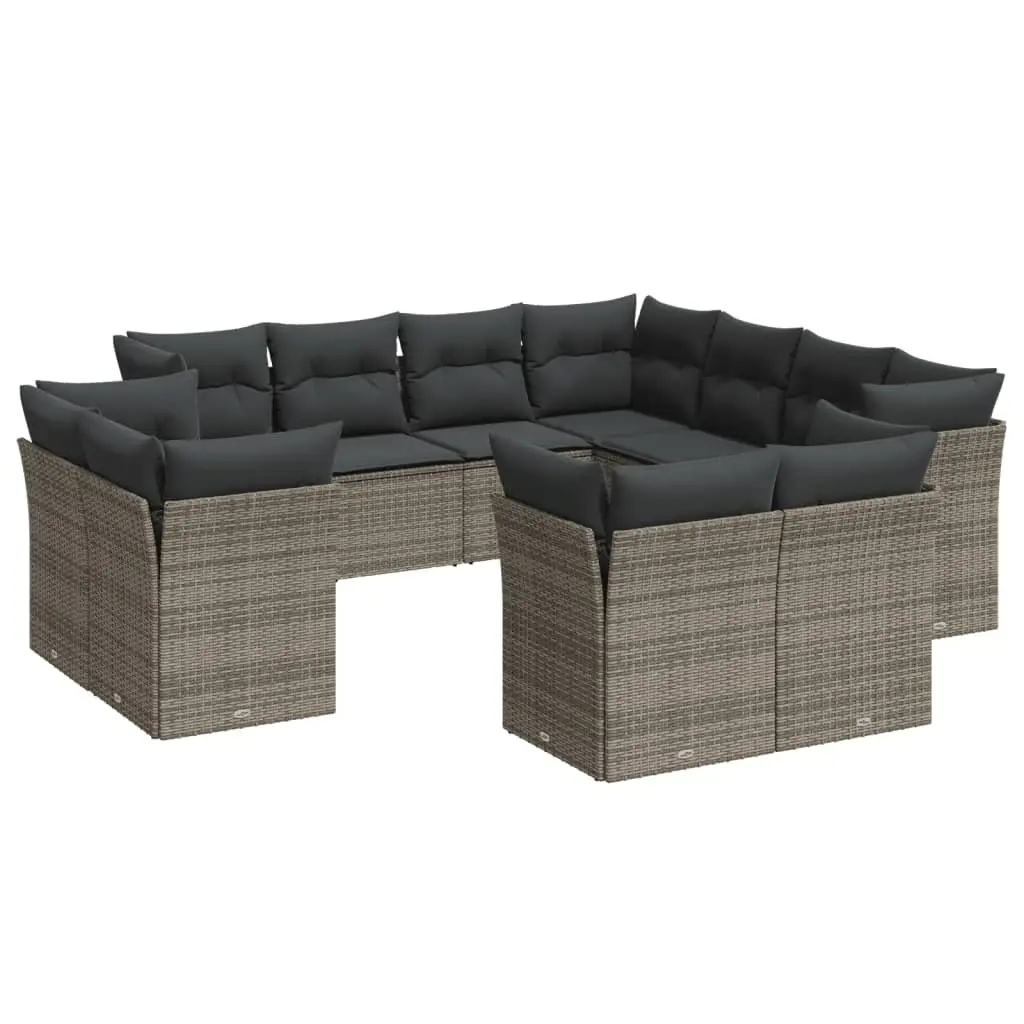 Garden Sofa Set 11 Piece Outdoor Furniture Patio Lounge Rattan Grey