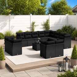 Value-Driven Black 13-Piece Outdoor Sofa Set