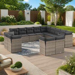 Comfortable 13 Piece Outdoor Sofa Set with Storage