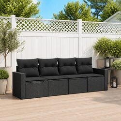 Comfortable and Practical Black Sectional Garden Sofa Set
