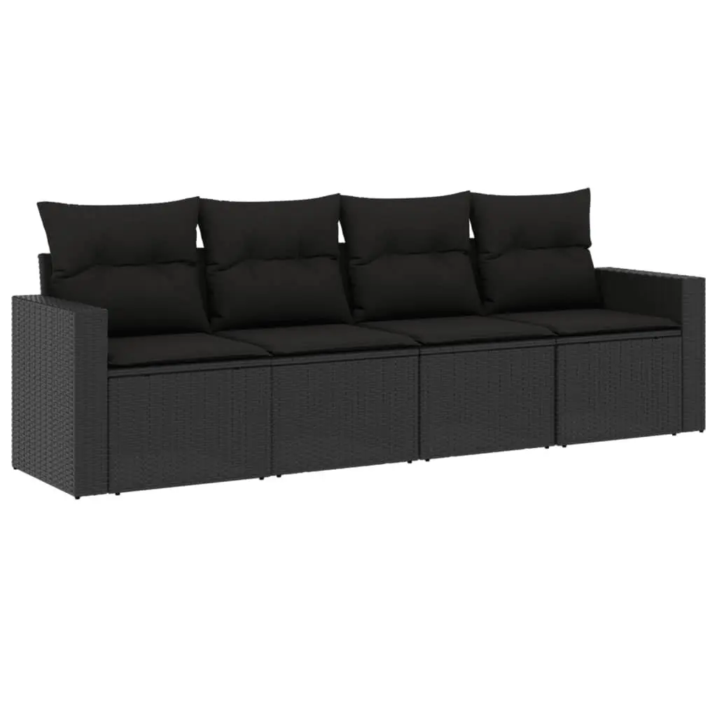 Black Sectional Garden Sofa Set