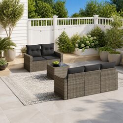 Reliable 6 Piece Garden Sofa Set with Storage Solutions