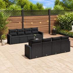 Versatile 9 Piece Black Patio Sofa Set for Your Home