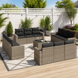Reliable 13-Piece Grey Modular Sofa Set for Outdoors