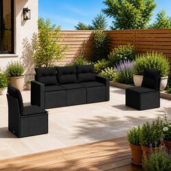 Comfortable 5-Piece Outdoor Sofa Set with Storage