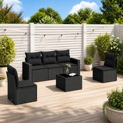 Comfortable and Reliable Black Rattan Garden Sofa Set