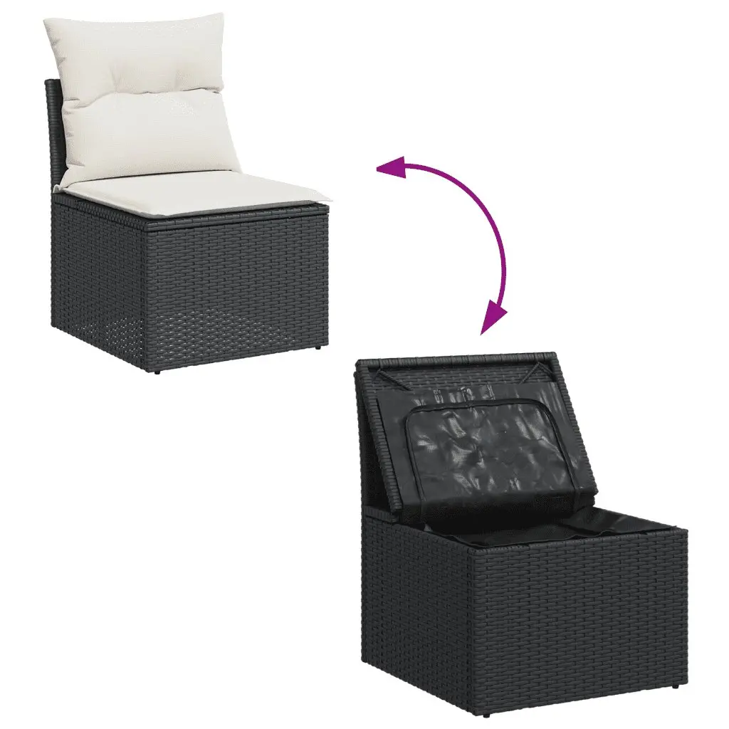 5 Piece Black Garden Sofa Set