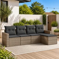 Reliable 5-Piece Outdoor Sofa Set with Washable Cushions