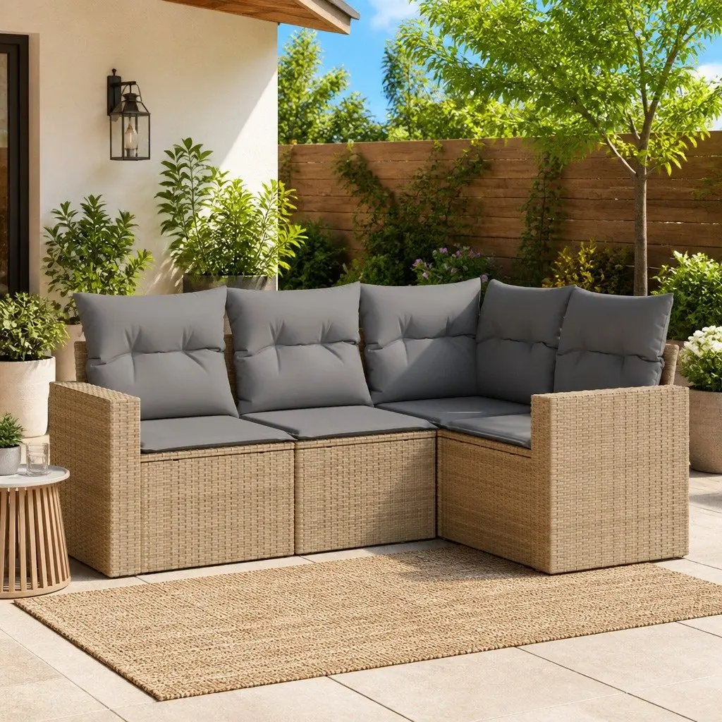 4 Piece Outdoor Sofa Set with Storage