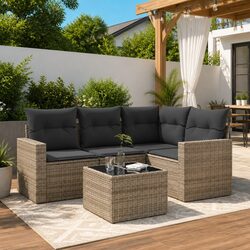 5 Piece Outdoor Garden Sofa Set in Grey – Practical Comfort