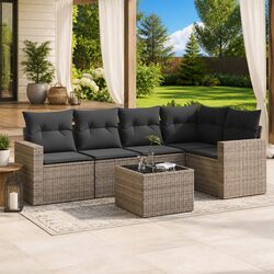 Comfortable 6-Piece Outdoor Sofa with Storage Solutions