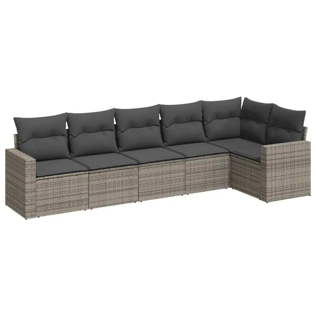 Grey 6-Piece Outdoor Sofa Set