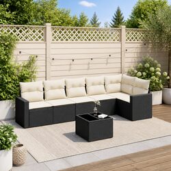Value-Driven 7-Piece Black Outdoor Sofa Set