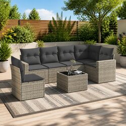 Quality Outdoor 7-Piece Sectional Sofa Set with Storage