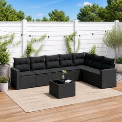 Cozy 8 Piece Outdoor Black Sofa Set for Lasting Use