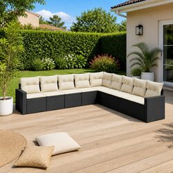Comfortable 9 Piece Outdoor Garden Sofa Set for Relaxation