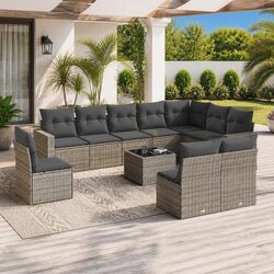 Reliable Grey Outdoor Sectional Sofa Set with Storage