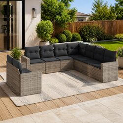 Reliable 9-Piece Outdoor Sofa Set with Practical Storage