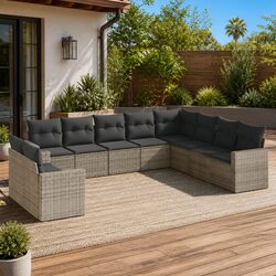 Quality 10 Piece Grey Sofa Set for Your Outdoor Needs