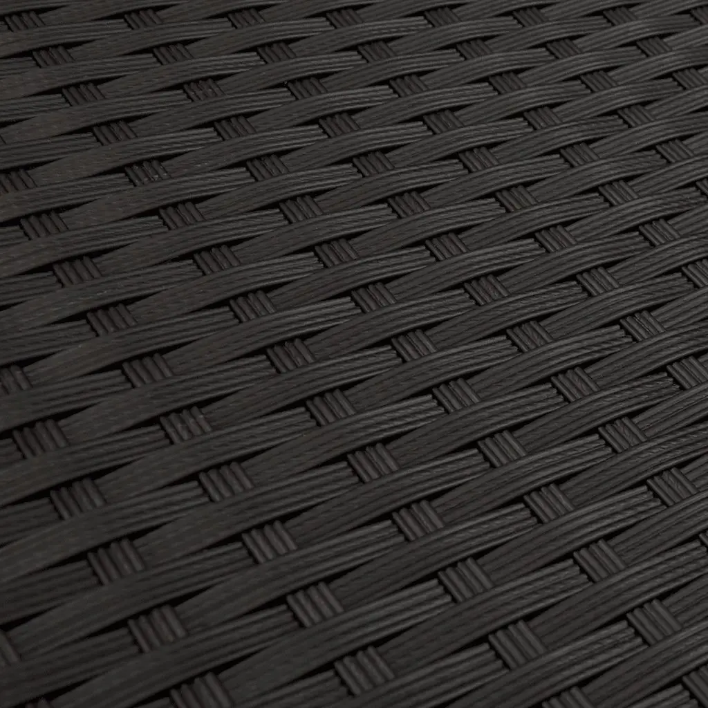 Outdoor Sectional Sofa Set 12 Piece Black Poly Rattan Garden Seating with Glass