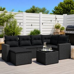 Reliable 7-Piece Rattan Sofa Set with Storage Options