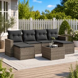 Comfort and Style: 7 Piece Grey Garden Sofa Set