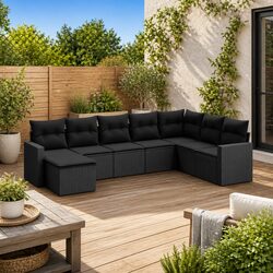 Comfortable 8-Piece Outdoor Sofa Set with Storage Bags