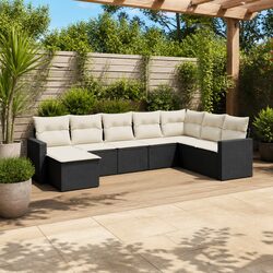 Reliable 8 Piece Black Rattan Garden Sofa Set for Comfort
