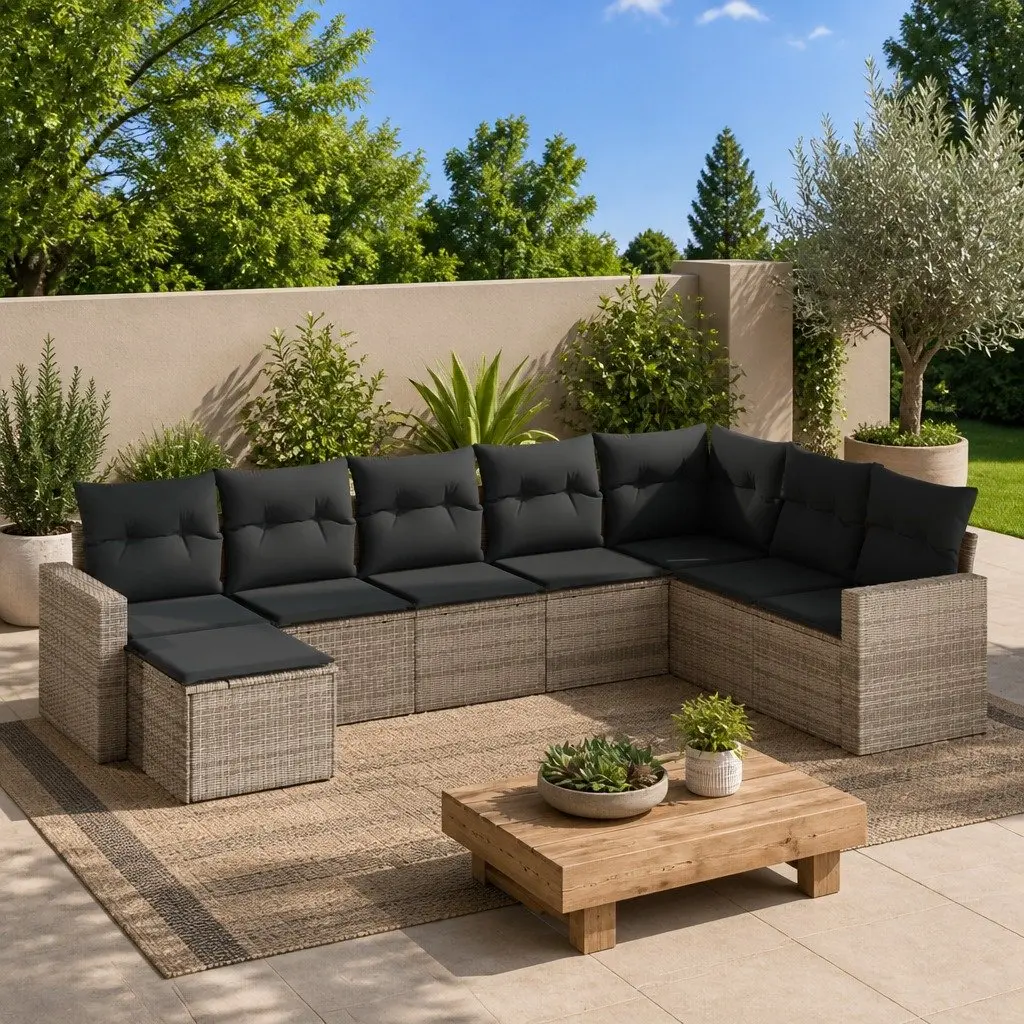 8 Piece Garden Sofa Set with Storage Options