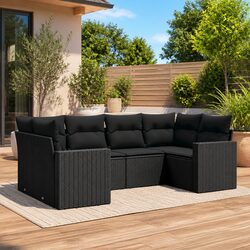 Value-Driven 6-Piece Black Outdoor Sofa Set