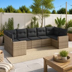 Comfortable 7-Piece Grey Modular Outdoor Sofa Set