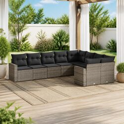 Reliable 9 Piece Grey Sofa Set for Outdoor Use