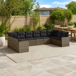 Reliable 10 Piece Grey Outdoor Sectional Sofa Set