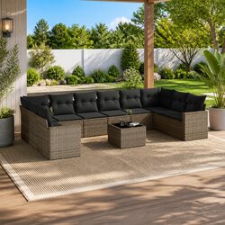 11 Piece Outdoor Sofa Set with Storage and Comfort