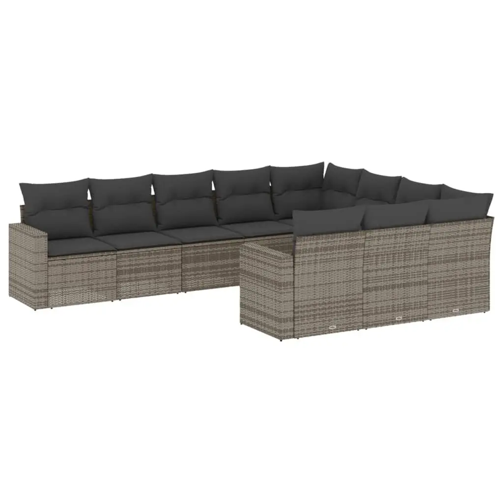 10-Piece Outdoor Sectional Sofa Set in Grey