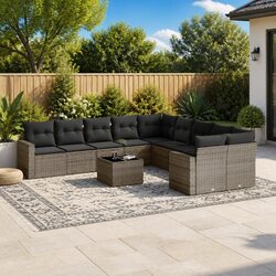 Comfortable 11-Piece Outdoor Sofa Set in Grey