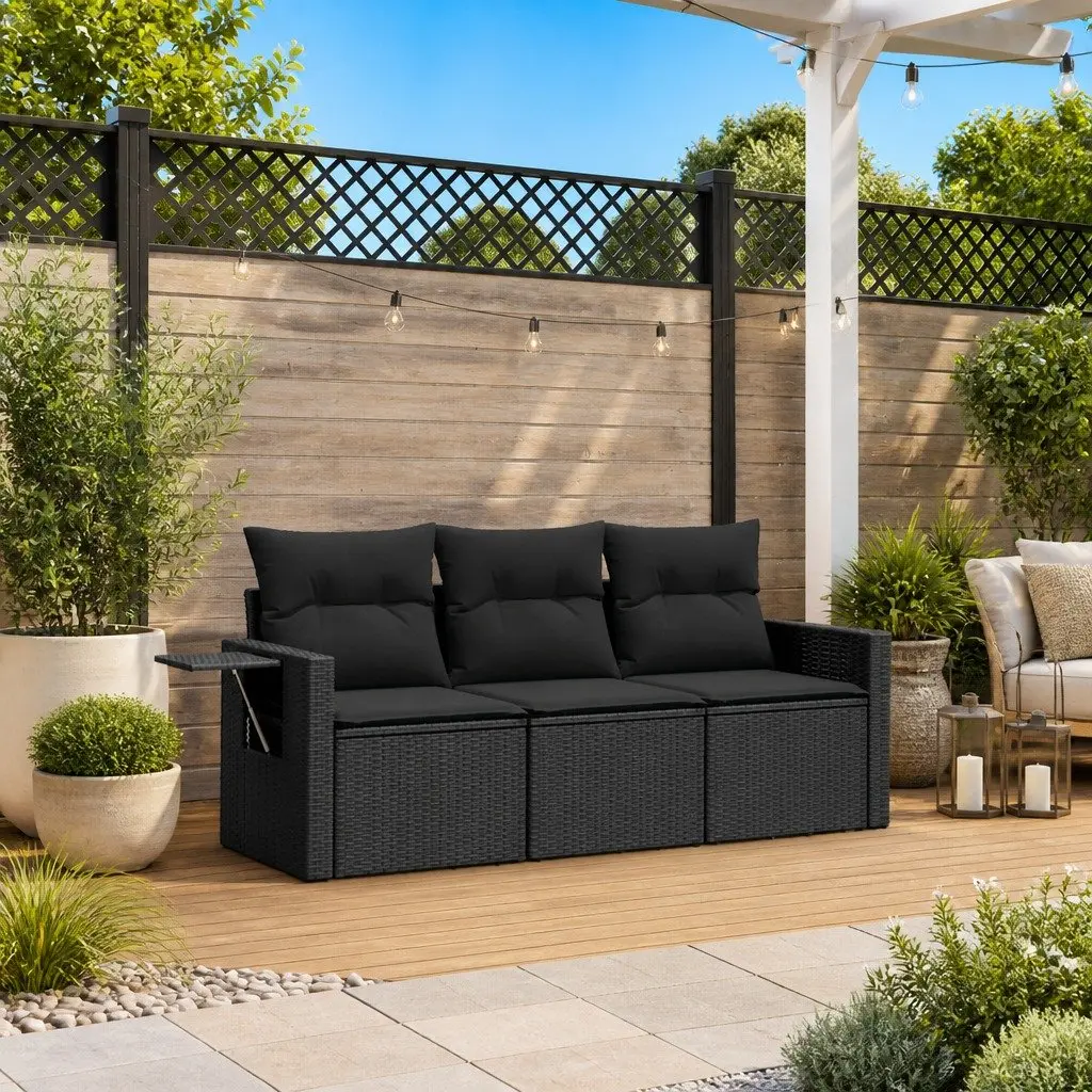 3 Piece Garden Sofa Set with Storage Options