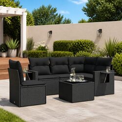 Comfortable 6 Piece Garden Sofa Set with Removable Cushions